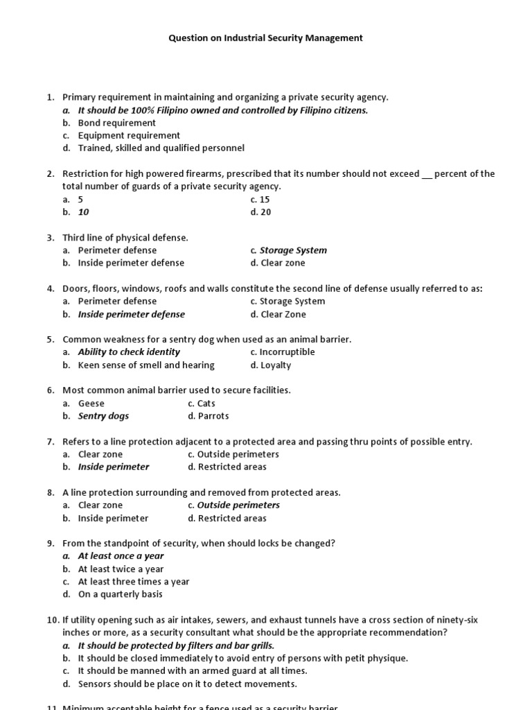 Industrial Security Management Overview | PDF | Security Guard ...