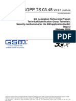 3GPP - TS 03.48 - Secuity Mechanisms For The SIM Application Toolkit