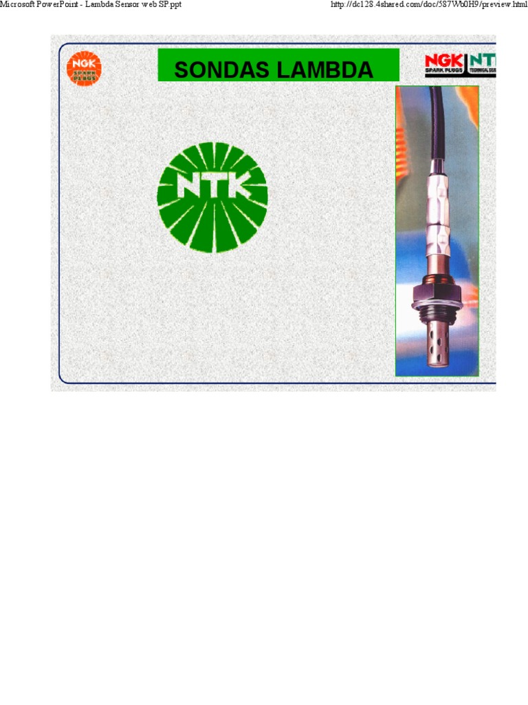 Lambda Sensor PPT NGK | PDF | Elementos químicos | Gases