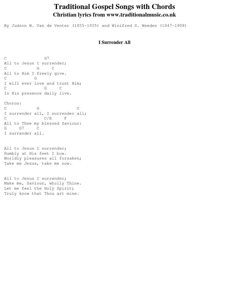 I Surrender All-Chords