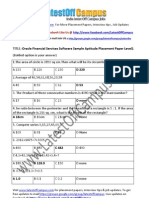 Oracle Financial Services Software Sample Aptitude Placement Paper Level1