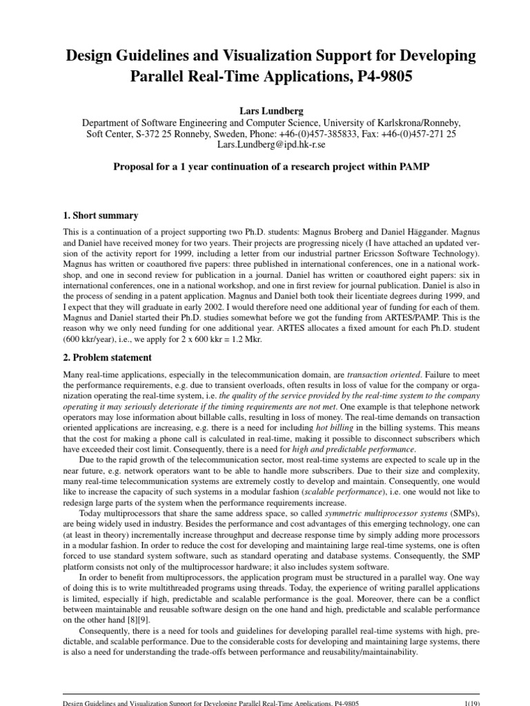 Parallel Real-Time Applications | PDF