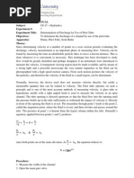 Determination of Discharge by Use of the Pitot Tube