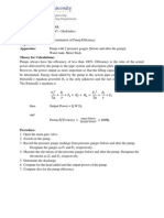 Determination of Pump Efficiency