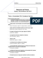 Resumen Prensa CEU-UCH 26-02-2013