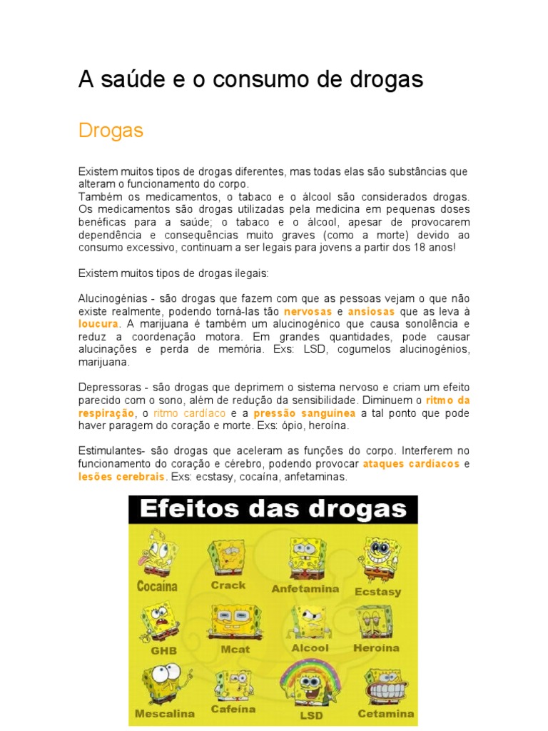 Trabalho Sobre Drogas | PDF | Drogas | Etanol