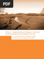 L’eau et l’agriculture au Canada : vers une gestion durable des ressources en eau