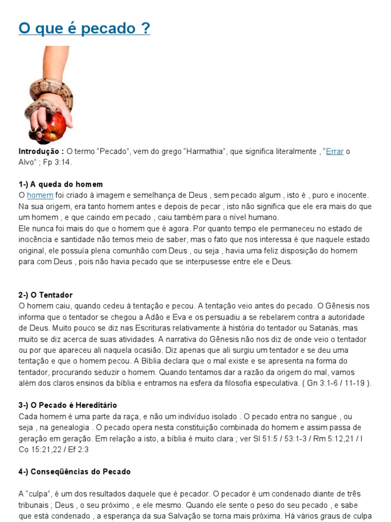 Definição e Origem do Pecado | PDF | Gênesis (livro) | Pecado, image size:768x1024