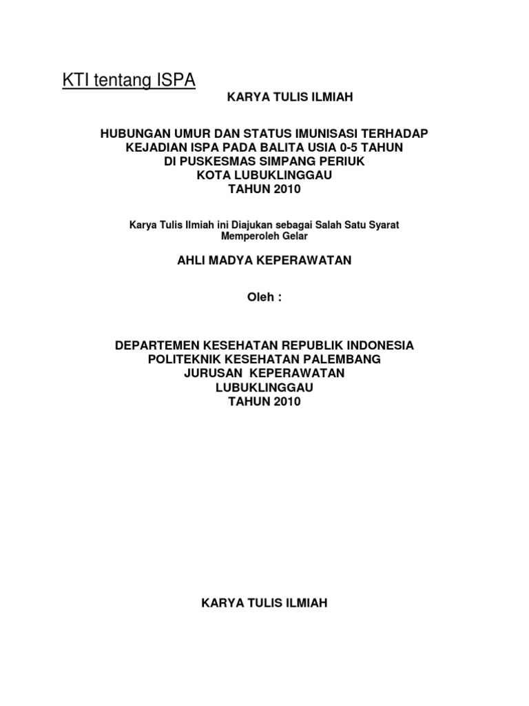 KTI Tentang ISPA