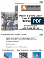 Maurer & Söhne GMBH Steel, Engine Und Plant Construction: Establishing An After-Sales Service