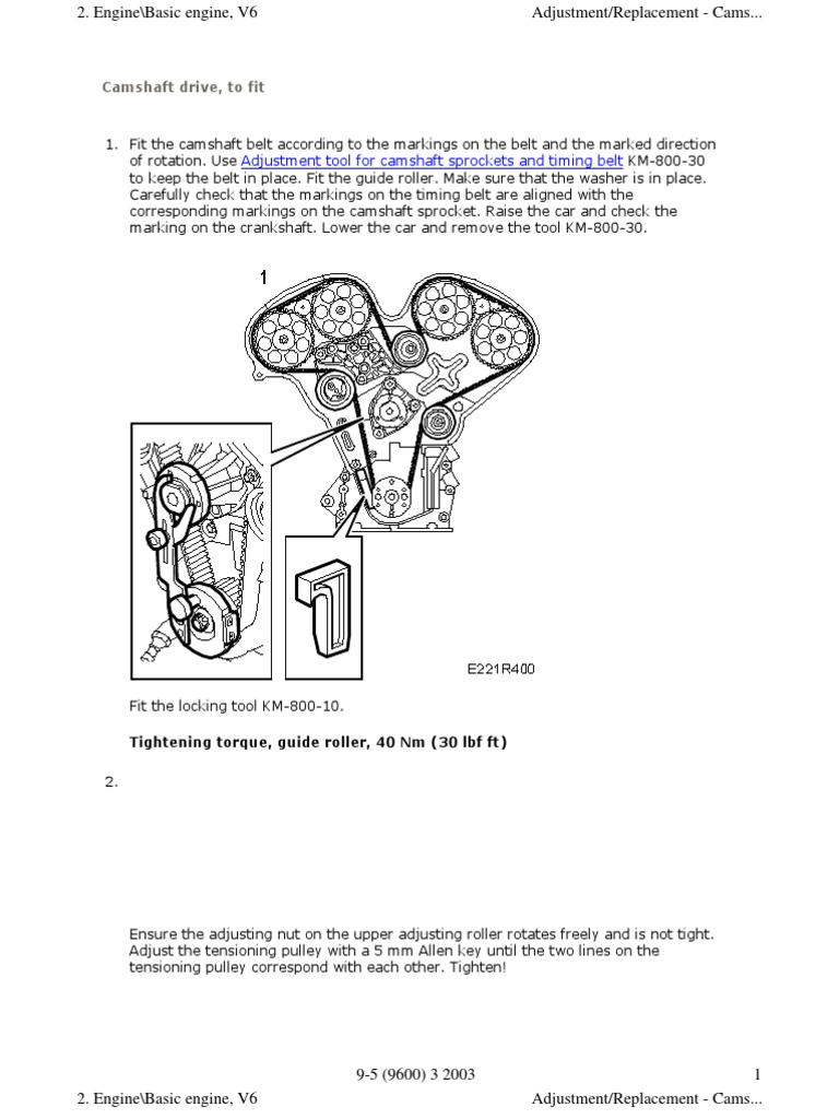 fitting timing belt95 Belt (Mechanical) V6 Engine