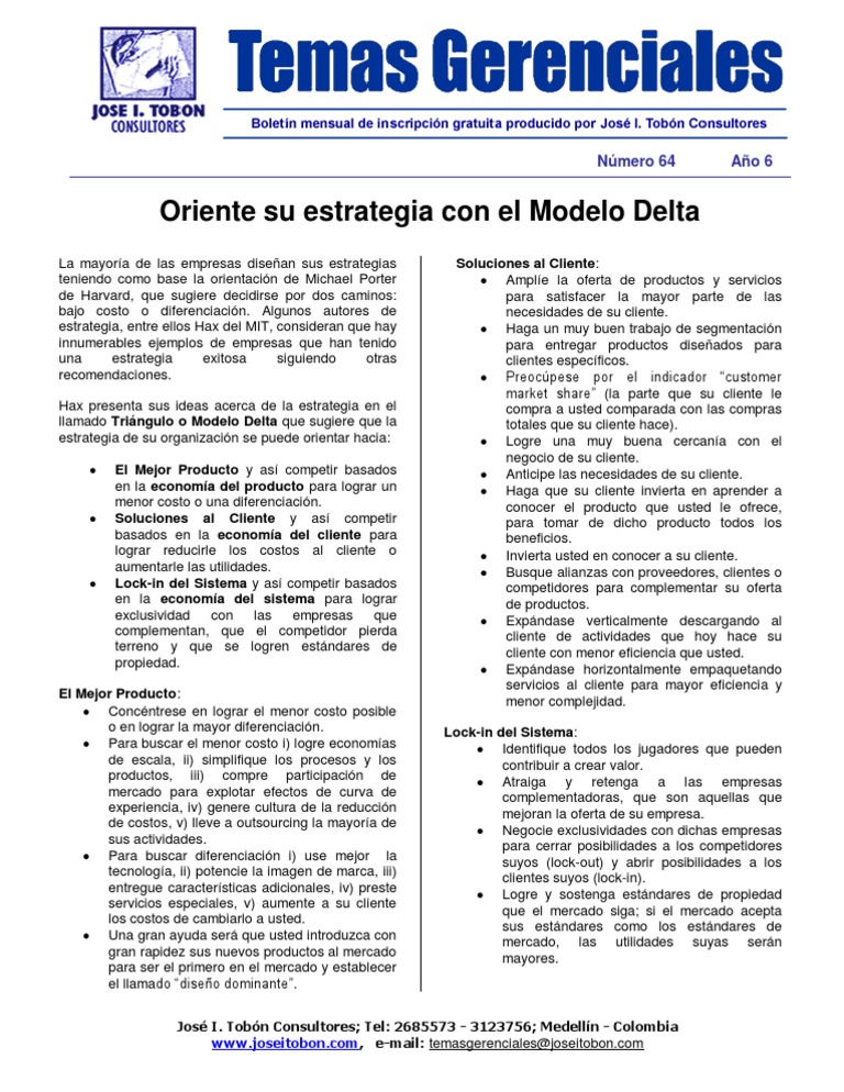Modelo Delta I PDF | PDF | Producto (Negocio) | Mercado (economía)
