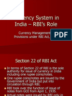 Currency System in India RBI Role