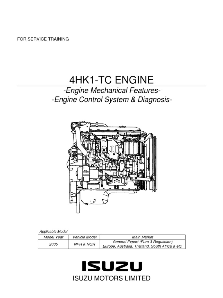 NPR MANUAL Y DIAGRAMA MOTOR ISUZU 729 - 4HK1 - Training PDF | PDF ...