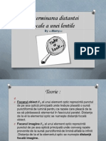 Determinarea Distantei Focale A Unei Lentile