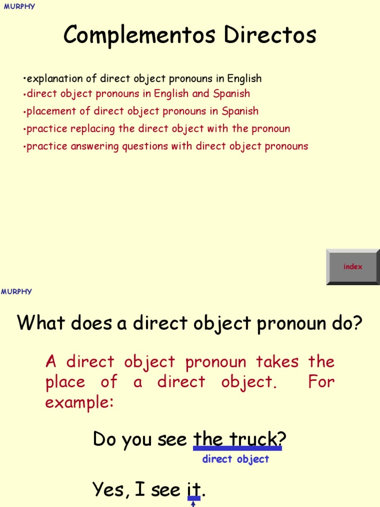 Direct Object Pro | PDF | Grammatical Conjugation | Verb