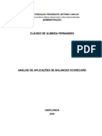 Análise de Aplicações de Balanced Scorecard