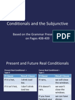 Conditionals and The Subjunctive: Based On The Grammar Presentation On Pages 408-409