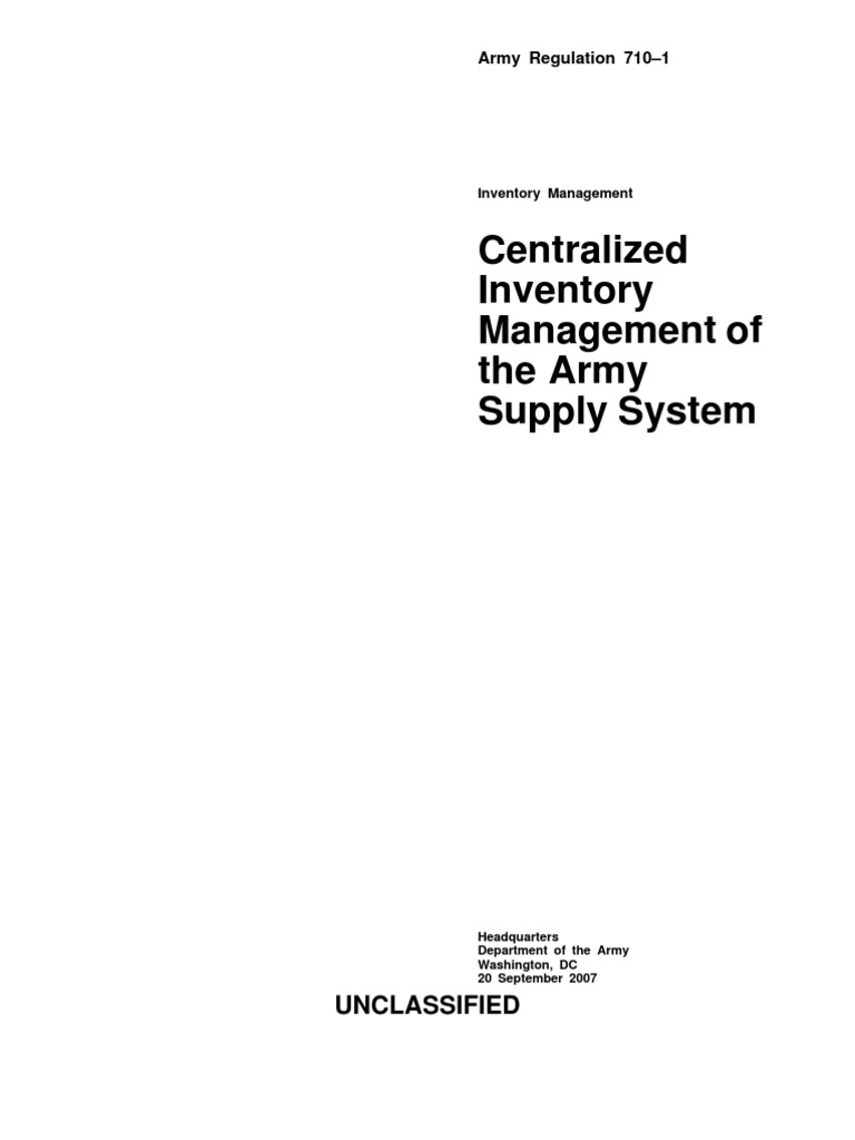 Ar 710-1 | PDF | United States Army | United States Department Of Defense