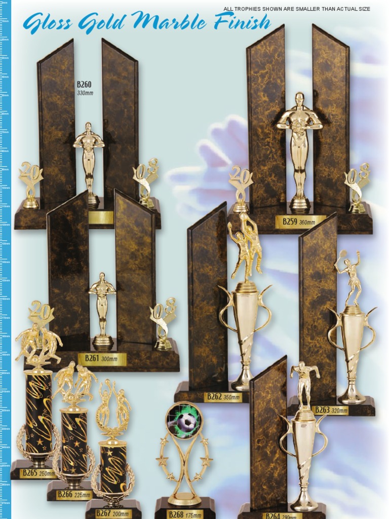 Trophy Sizes and Finishes Overview | PDF