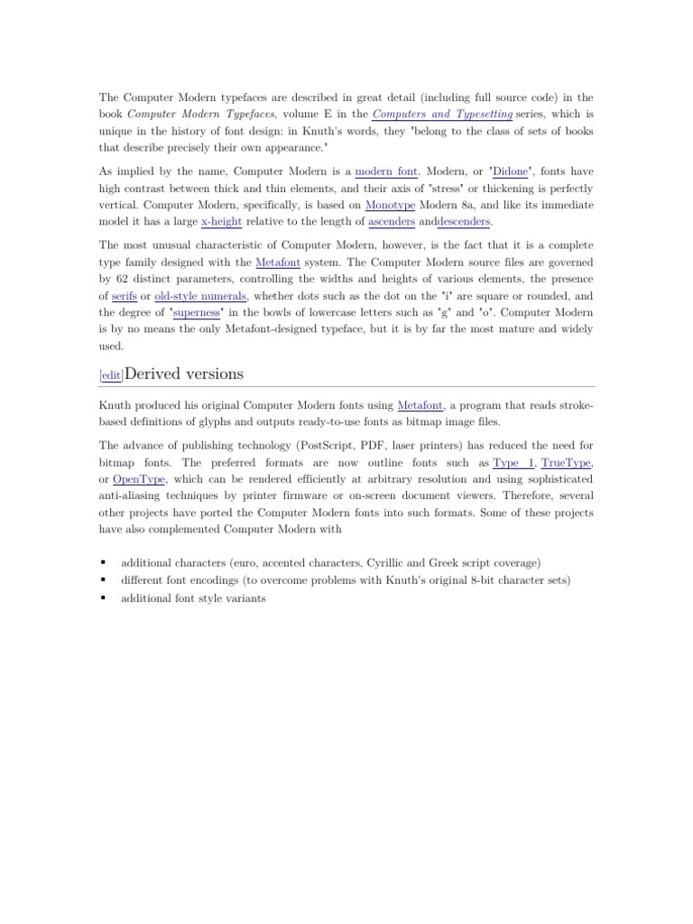 The Computer Modern Typefaces Are Described in Great Detail | PDF ...