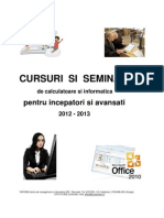 Cursuri Si Seminarii Incepatori Avansati 2012 2013