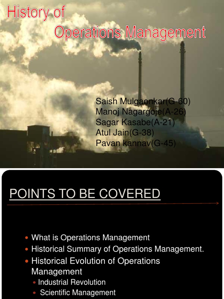 Historical Evolution of Operations Management | PDF | Operations ...