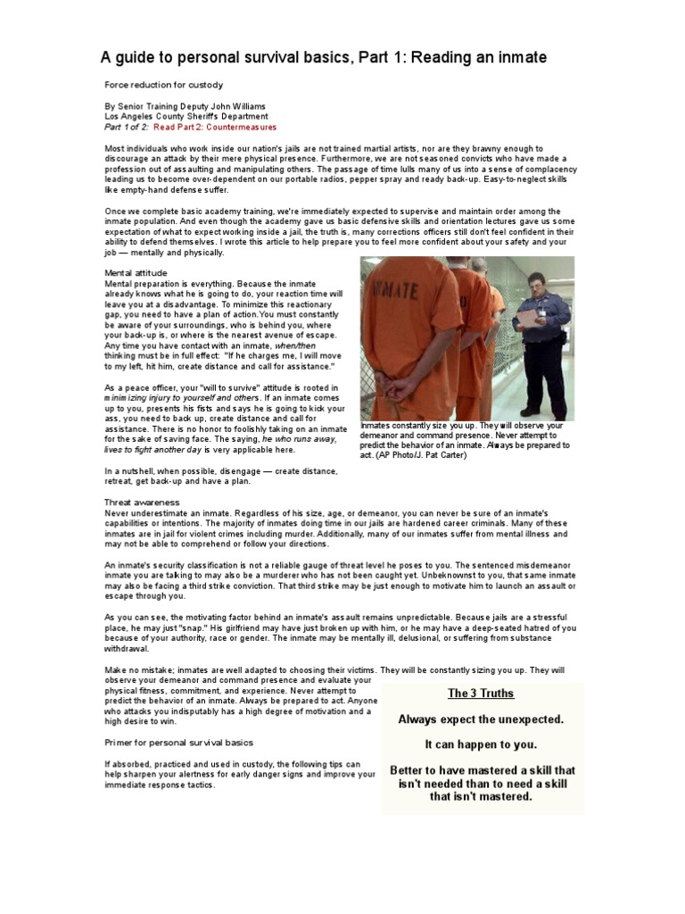 Inmate Threat Awareness for Officers | PDF | Prison | Pain