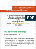 Concepts of Disaster Management Recovery