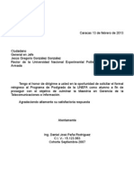 Carta Solicitud Reingreso Rector UNEFA