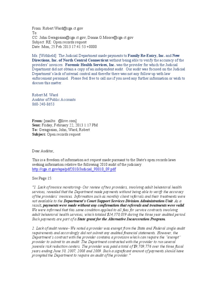 CT State Auditor's Report On Judicial Branch | PDF | Supreme Courts | Court  System Of Canada