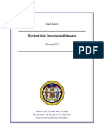 Maryland State Department of Education: Audit Report