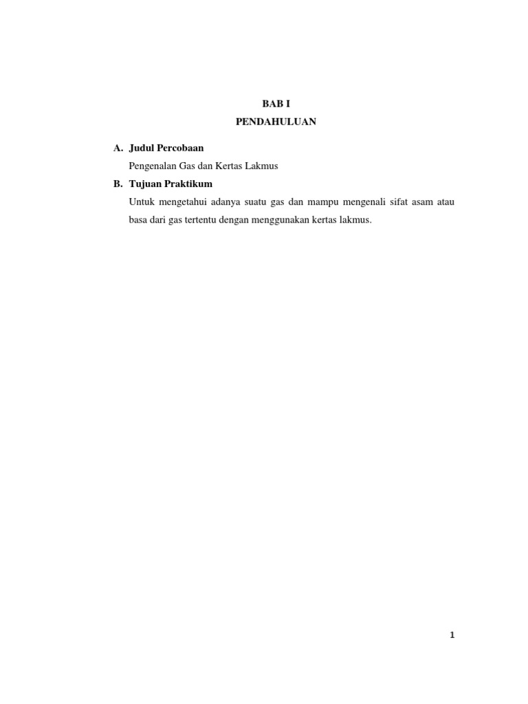 Pengenalan gas dan kertas lakmus