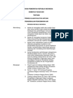 PP NO.82 tahun 2001 tentang Pengelolaan Kualitas Air dan Pengendalian Pencemaran Airs