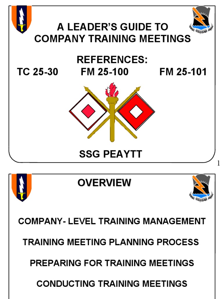 a-leader-s-guide-to-company-training-meetings-references-tc-25-30-fm-25-100-fm-25-101-pdf-company-military-unit-non-commissioned-officer