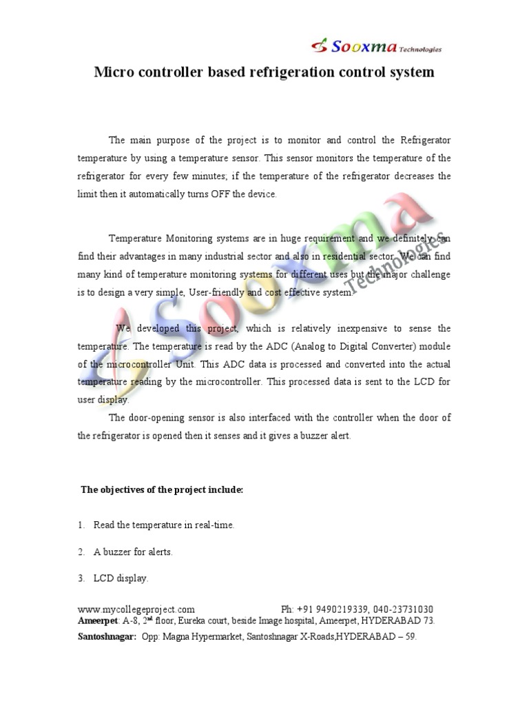 Analog Temperature Control for Refrigerators | PDF | Microcontroller ...