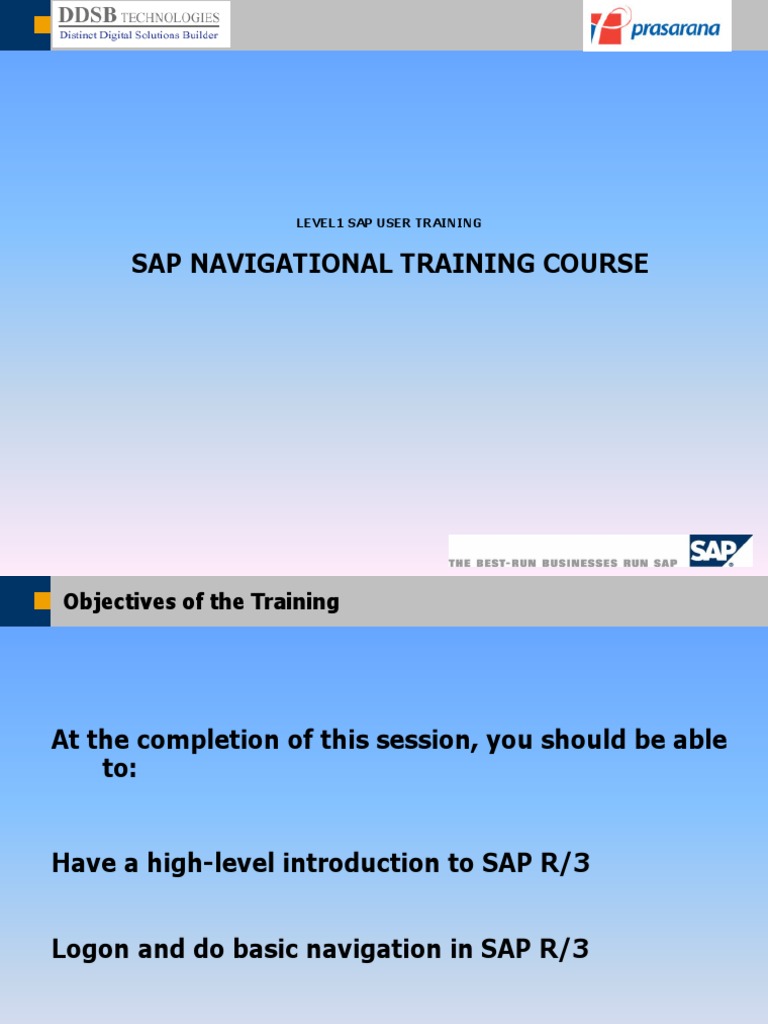 SAP R/3 User Navigation Training Guide | PDF