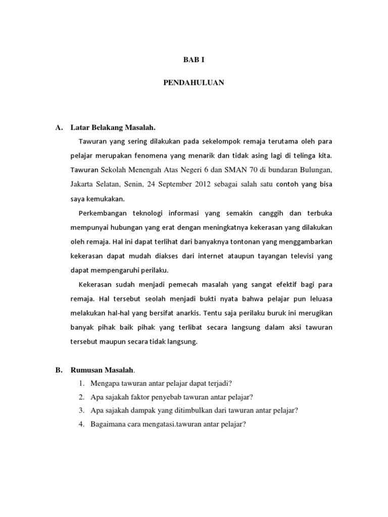 Tawuran Antar Pelajar