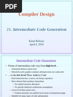 21 Intermediate Code Generation