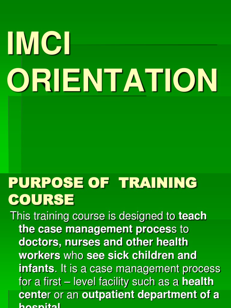 IMCI Training for Child Health Workers | PDF | Diarrhea | Infants