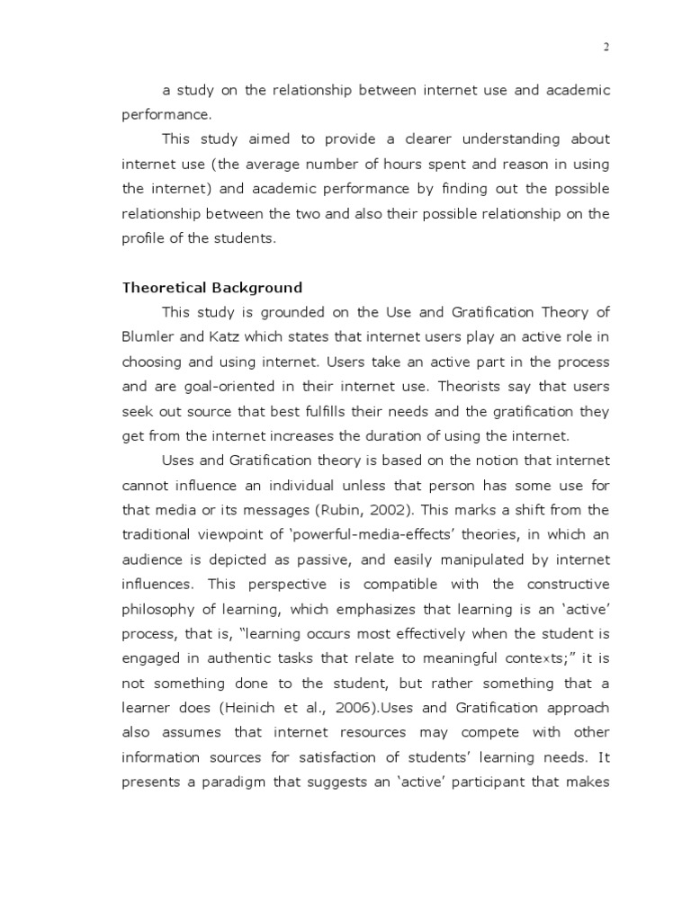 Internet Use and Student Performance in PH | PDF | Social Networking ...