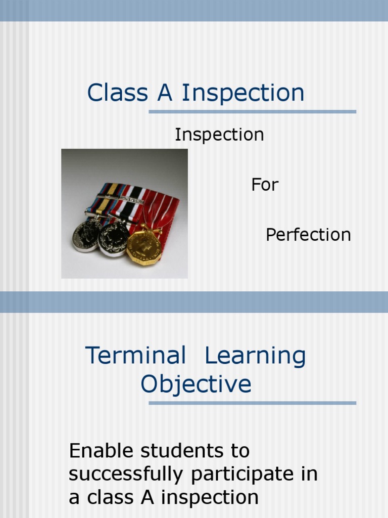 Class A Uniform Inspection Guide | PDF | Trousers | Necktie
