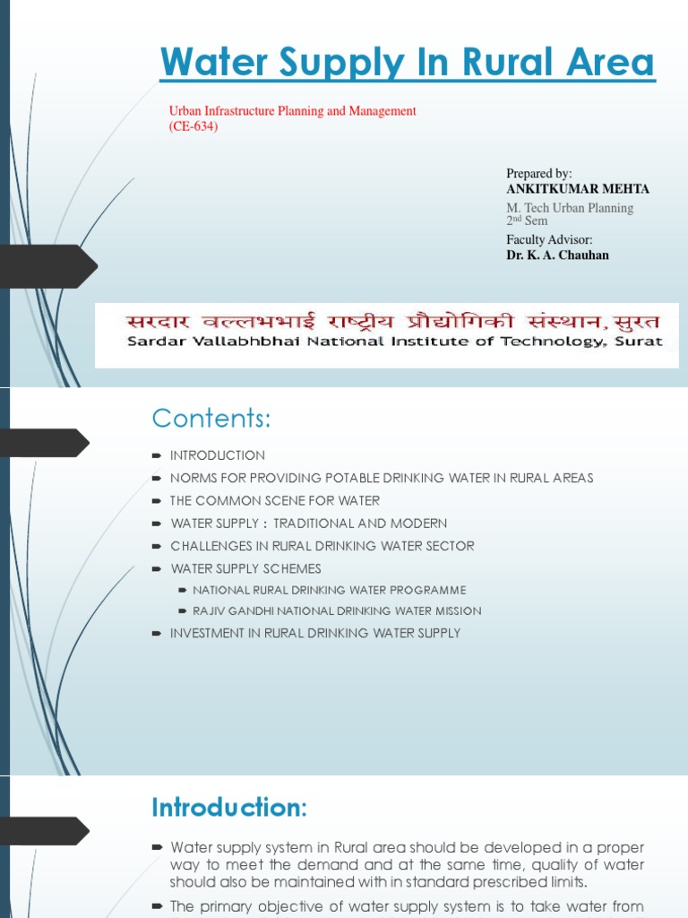 Rural Water Supply Systems Overview | PDF | Drinking Water | Water Supply