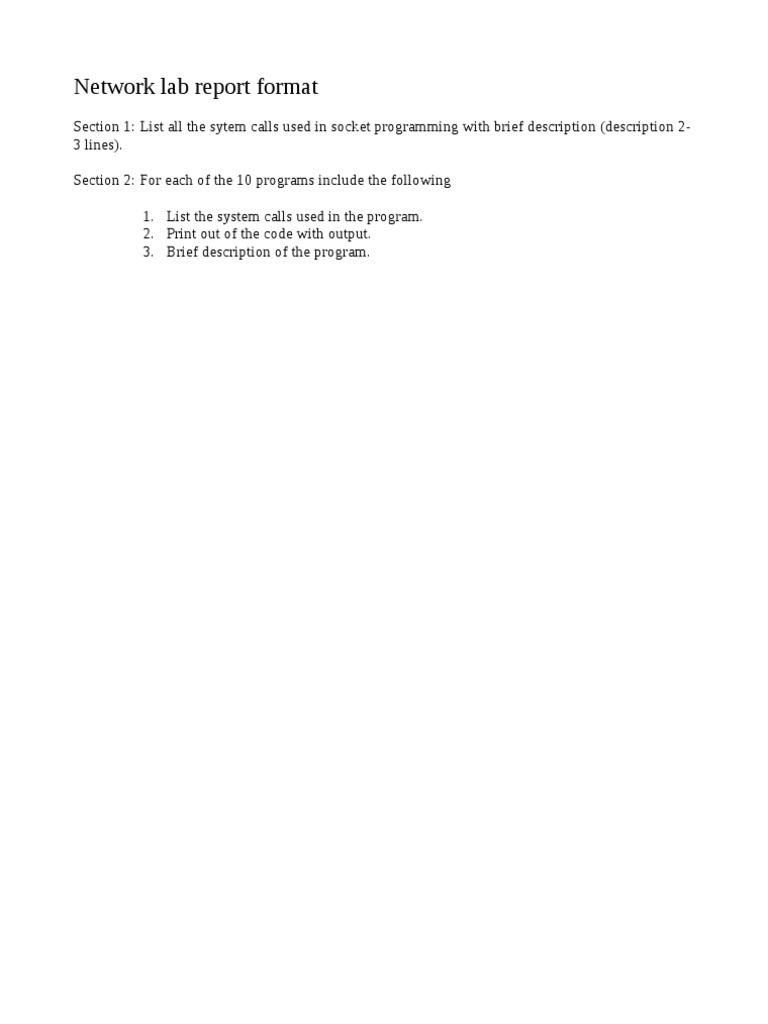 Network Lab Report: Socket Programming | PDF | Computers