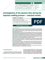 Investigations of The Plastics Flow During The Injection Molding Process - Selected Results