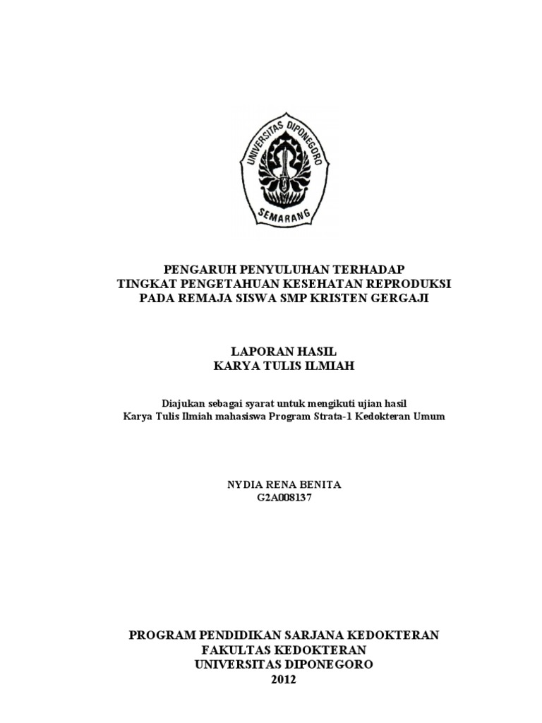Pengaruh Penyuluhan Thd Tingkat Pget Kespro Pd Remaja Pdf
