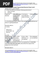 Firstsource Sample Programming Placement Paper Level1