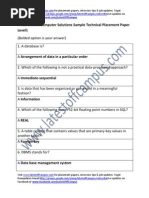 Infinite Computer Solutions Sample Technical Sample Placement Paper Level1