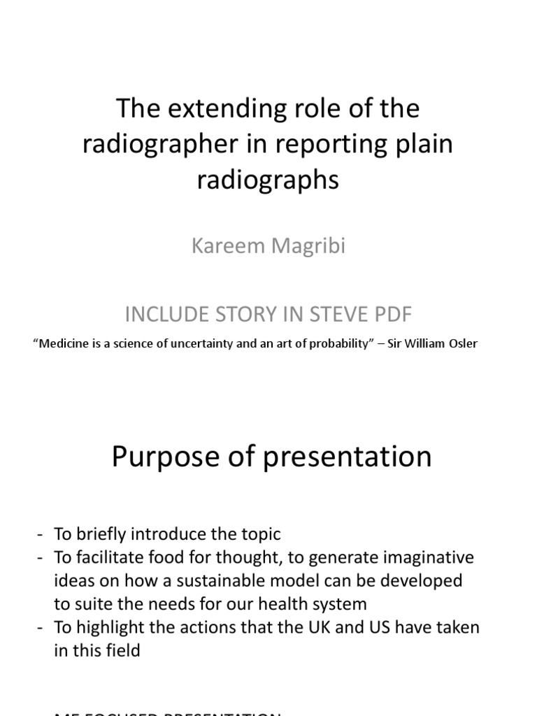 Extending The Role of The Radiographer in Image Reporting PDF