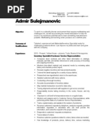 Admir Sulejmanovic CV